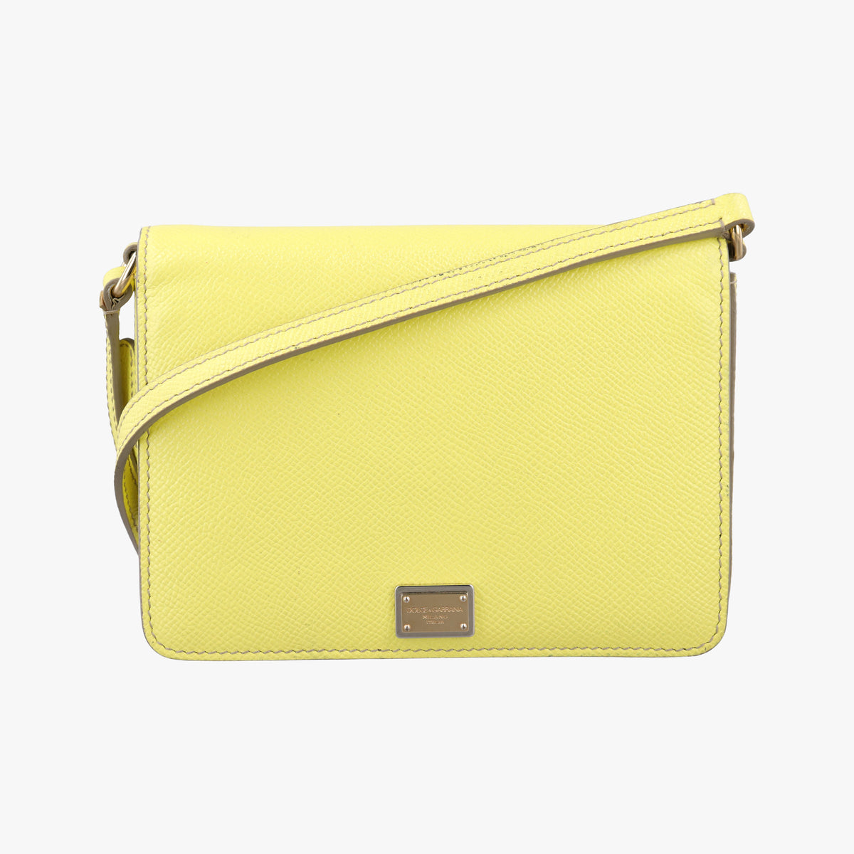 Pre-owned Dolce & Gabbana SICILY Yellow Leather  shoulderbag | stylenewstar