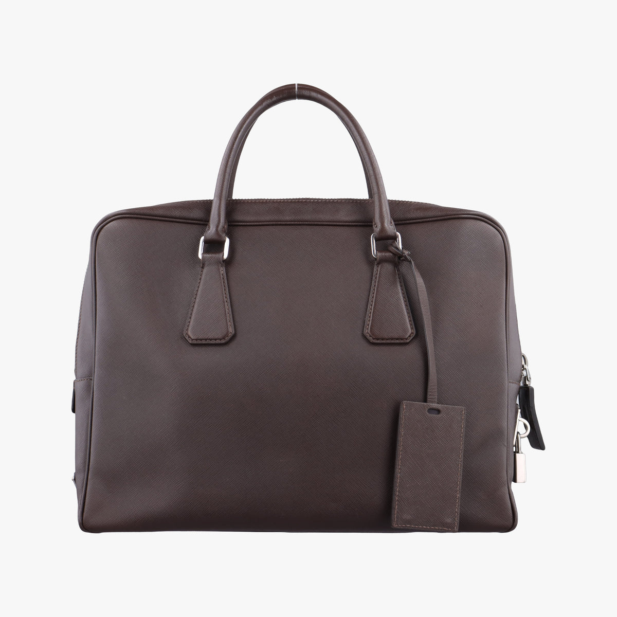 Vintage Prada Briefcase work business Brown SAFFIANO Leather VS305M handbag | stylenewstar