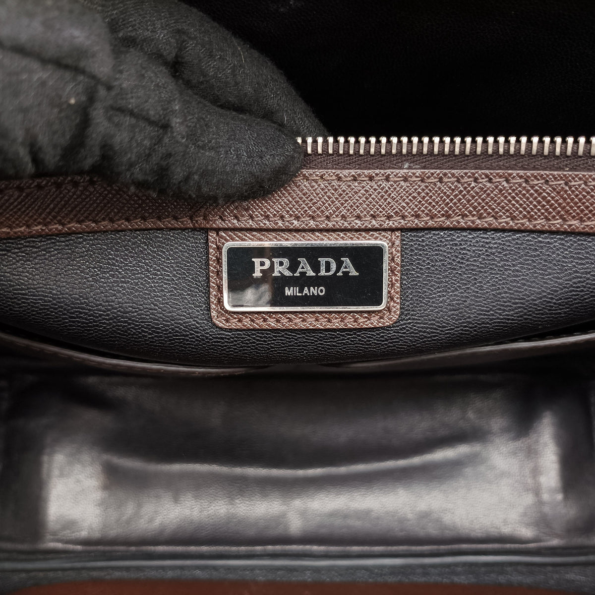 Vintage Prada Briefcase work business Brown SAFFIANO Leather VS305M handbag | stylenewstar