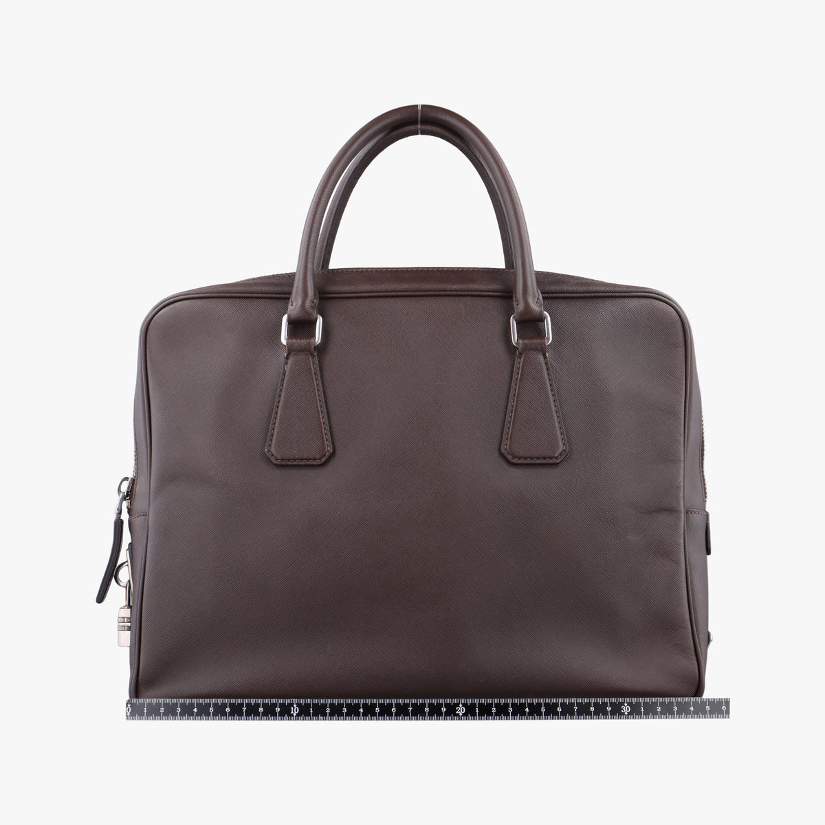 Vintage Prada Briefcase work business Brown SAFFIANO Leather VS305M handbag | stylenewstar