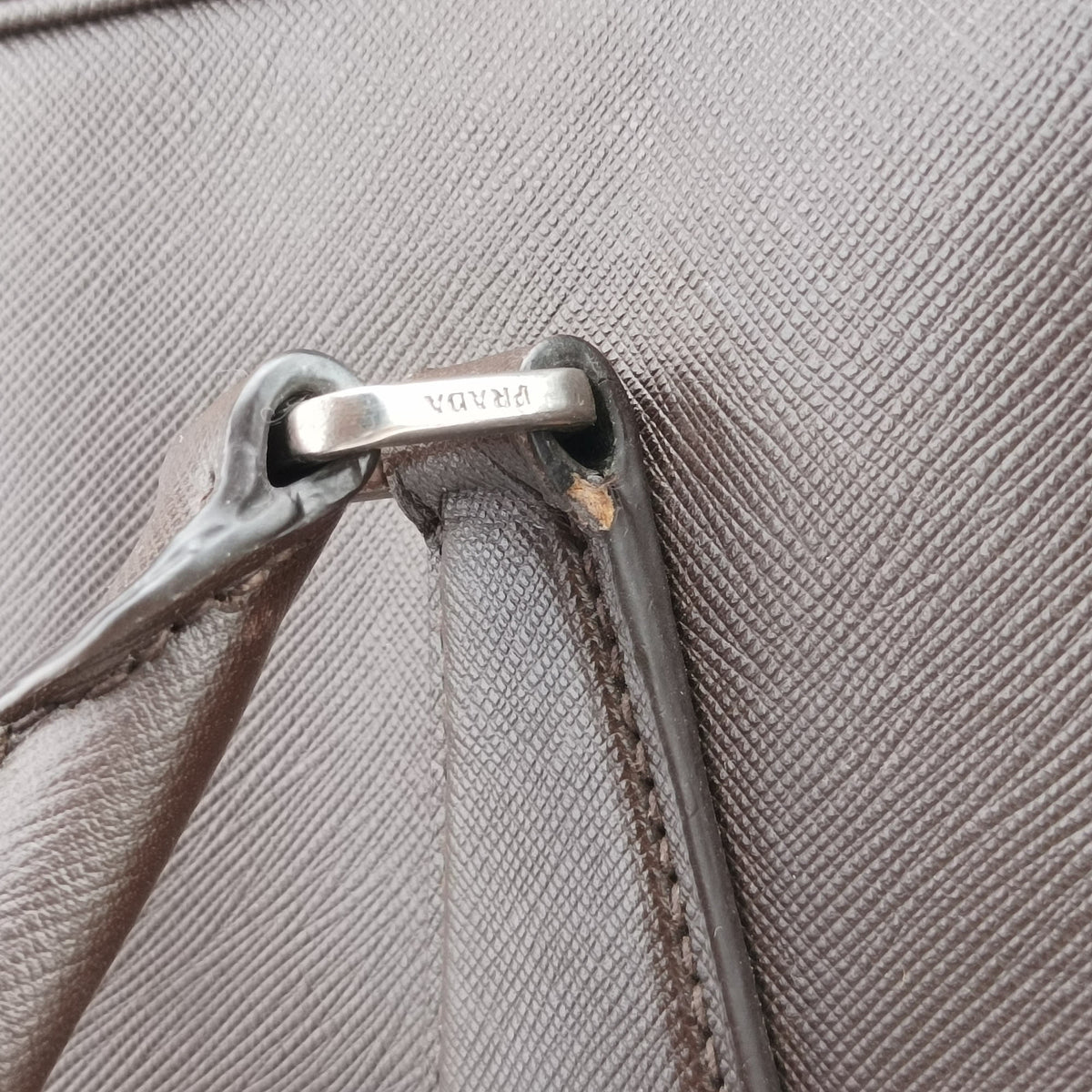 Vintage Prada Briefcase work business Brown SAFFIANO Leather VS305M handbag | stylenewstar