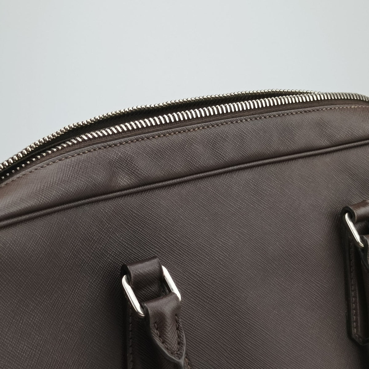 Vintage Prada Briefcase work business Brown SAFFIANO Leather VS305M handbag | stylenewstar