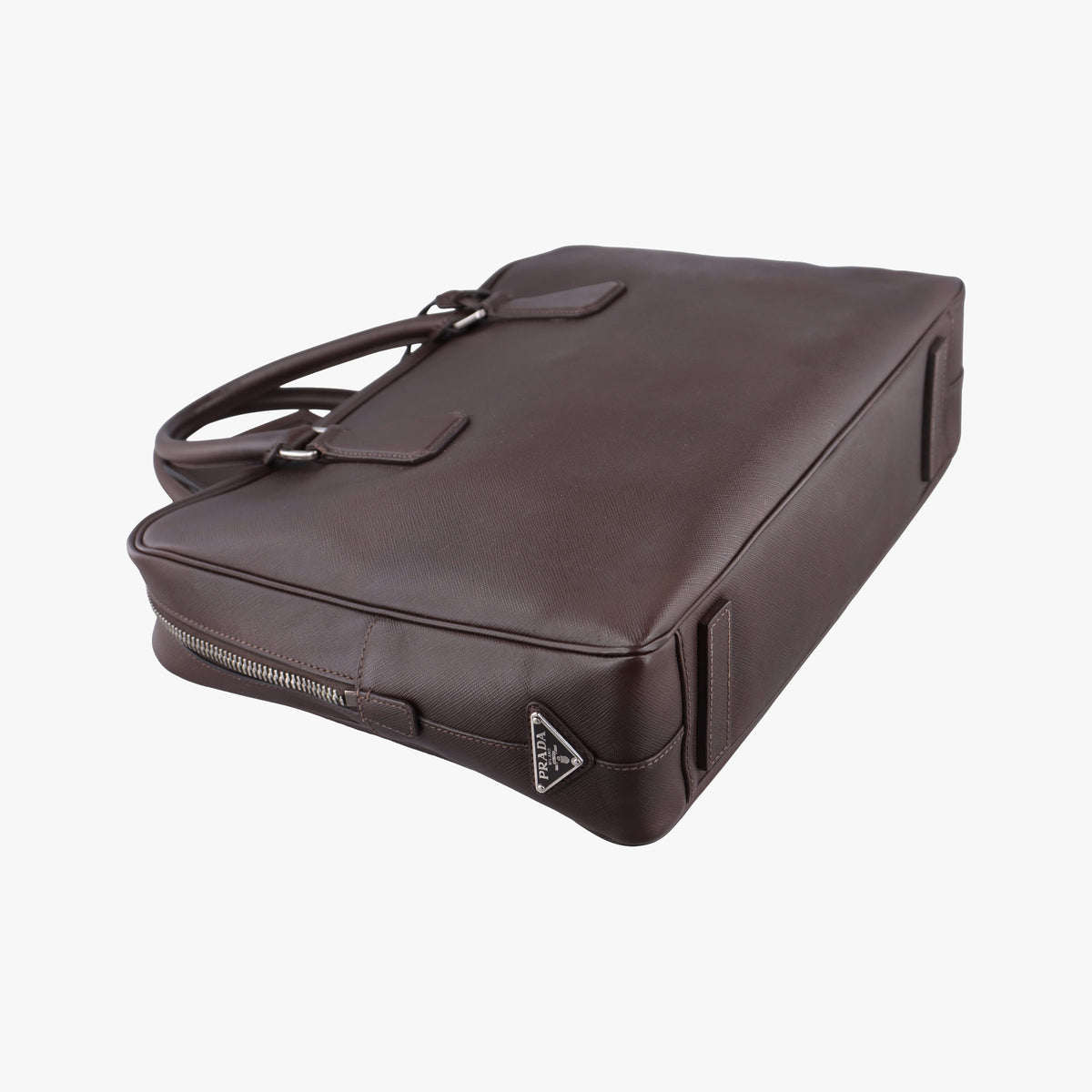 Vintage Prada Briefcase work business Brown SAFFIANO Leather VS305M handbag | stylenewstar