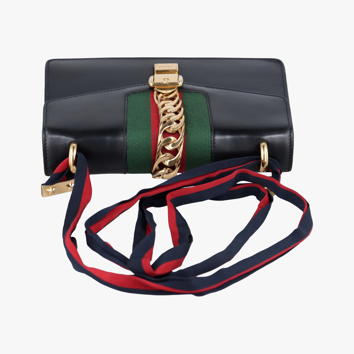 Pre-owned Gucci Sylvie Black Leather 421882 shoulderbag | stylenewstar