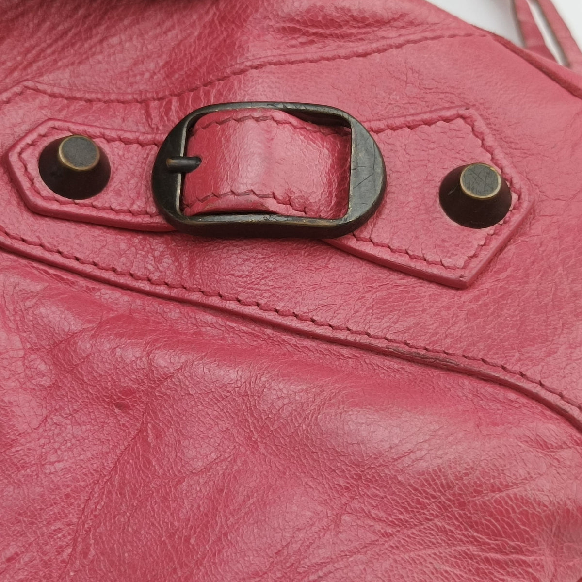 Pre-owned Balenciaga The Work Pink lambskin 132110 shoulderbag | stylenewstar