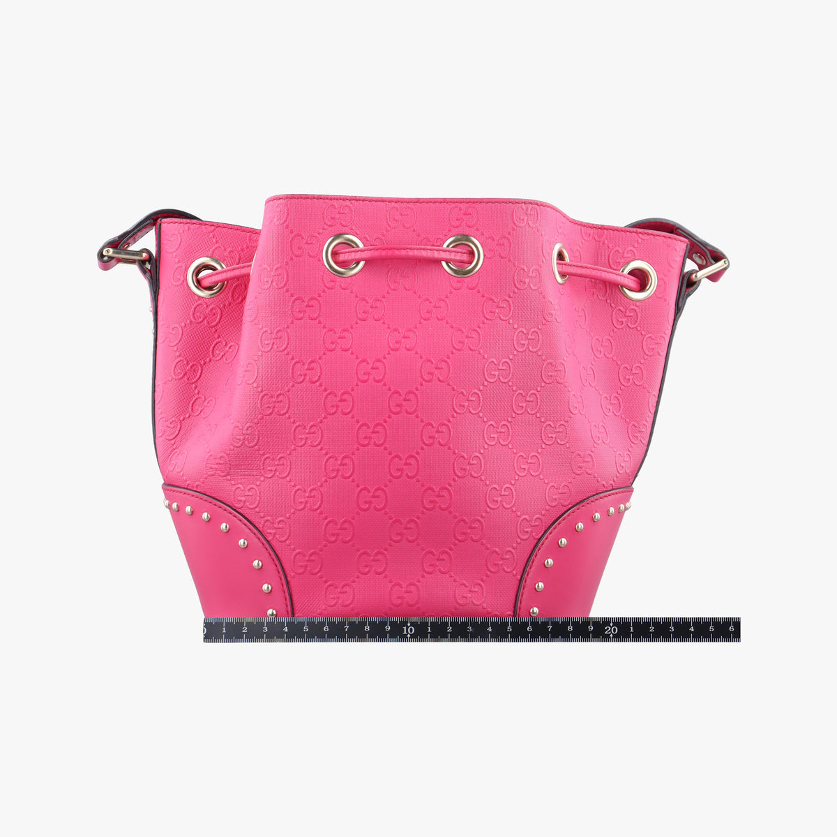 Vintage Gucci Bright Diamante Bucket Red Leather 354229 shoulderbag | stylenewstar