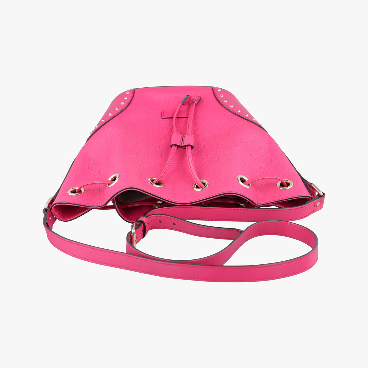Vintage Gucci Bright Diamante Bucket Red Leather 354229 shoulderbag | stylenewstar