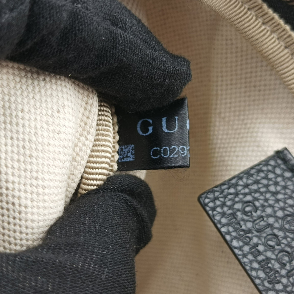 Vintage Gucci Print Black Leather 527792 bum bag/waist bag | stylenewstar
