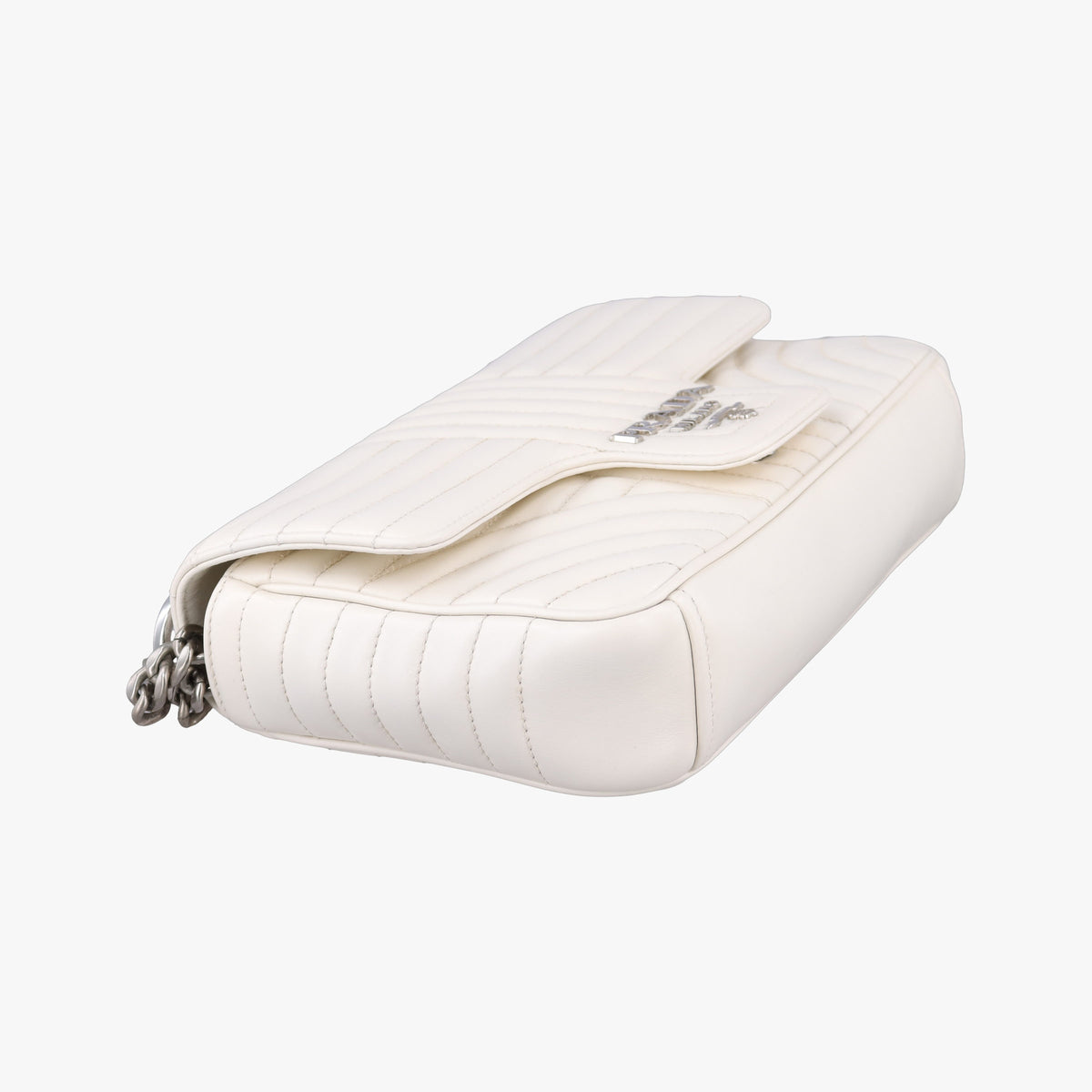 Secondhand Prada Diagramme White Leather 1BD108 shoulderbag | stylenewstar