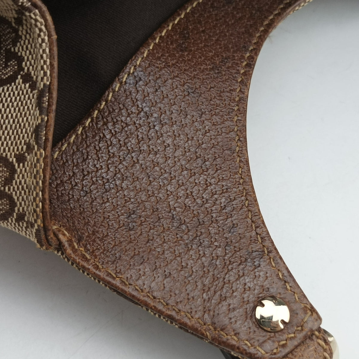 Pre-owned Gucci New Jackie Beige × Brown Canvas × Leather 124409 shoulderbag | stylenewstar