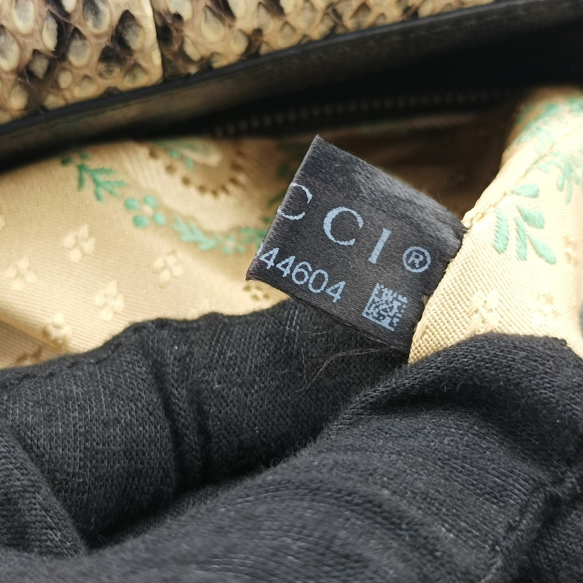 Pre-owned Gucci Ottilia Black×Multicolour Leather×snakeskin 488712 handbag | stylenewstar