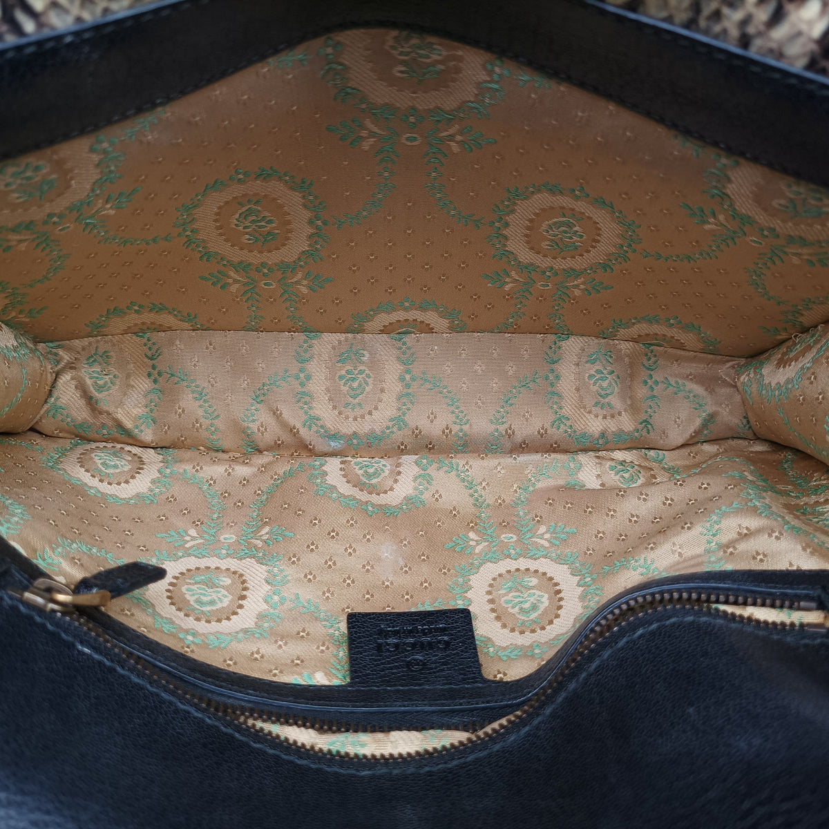 Pre-owned Gucci Ottilia Black×Multicolour Leather×snakeskin 488712 handbag | stylenewstar