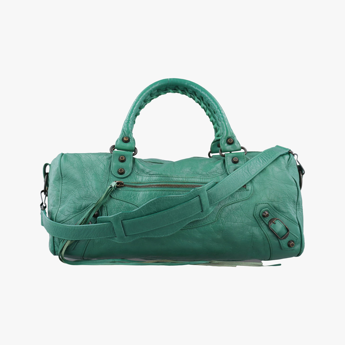 Pre-owned Balenciaga The Twiggy Green lambskin 128523 shoulderbag | stylenewstar