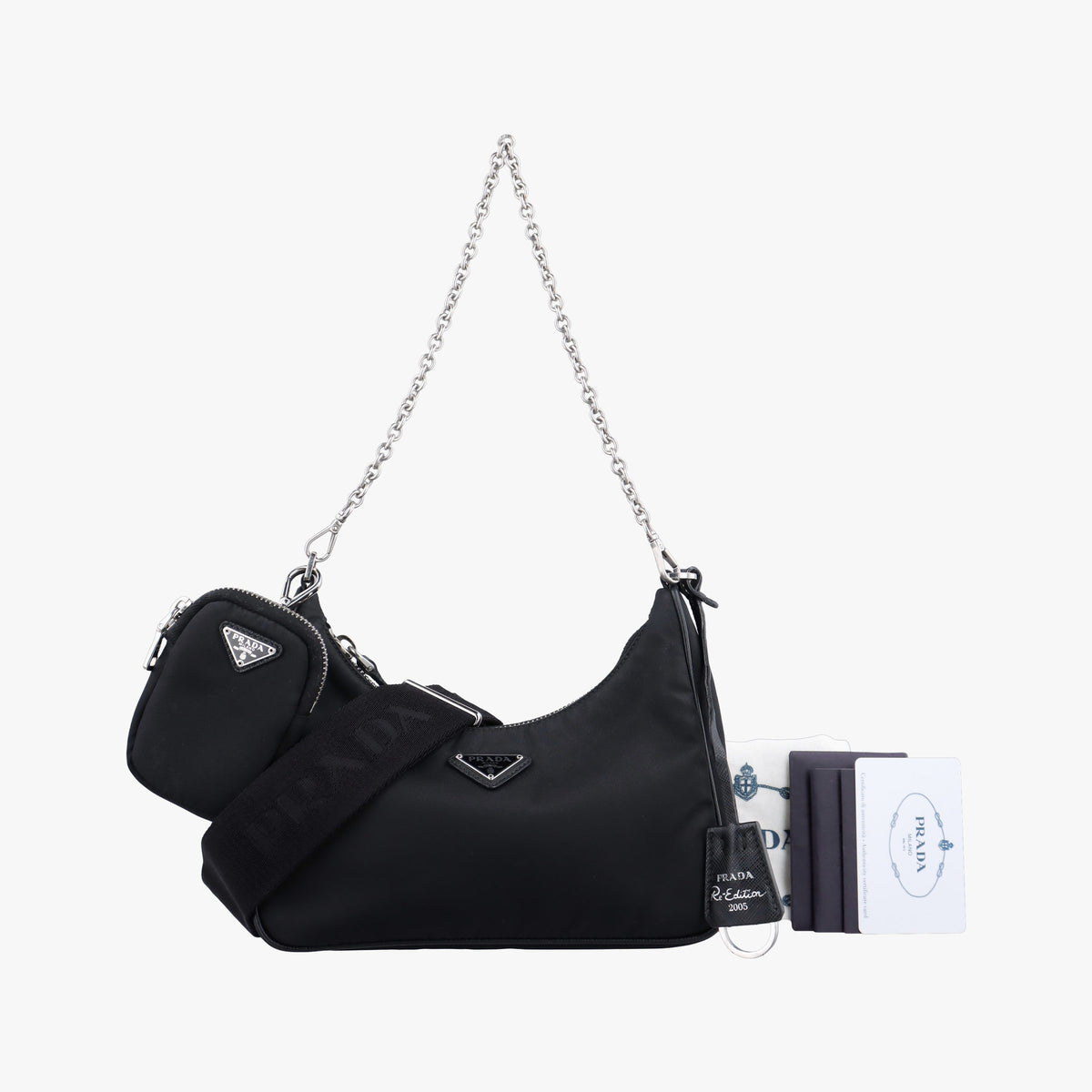 Pre-owned Prada Re-Edition 2005 Re-Nylon　 Black nylon 1BH204 shoulderbag | stylenewstar