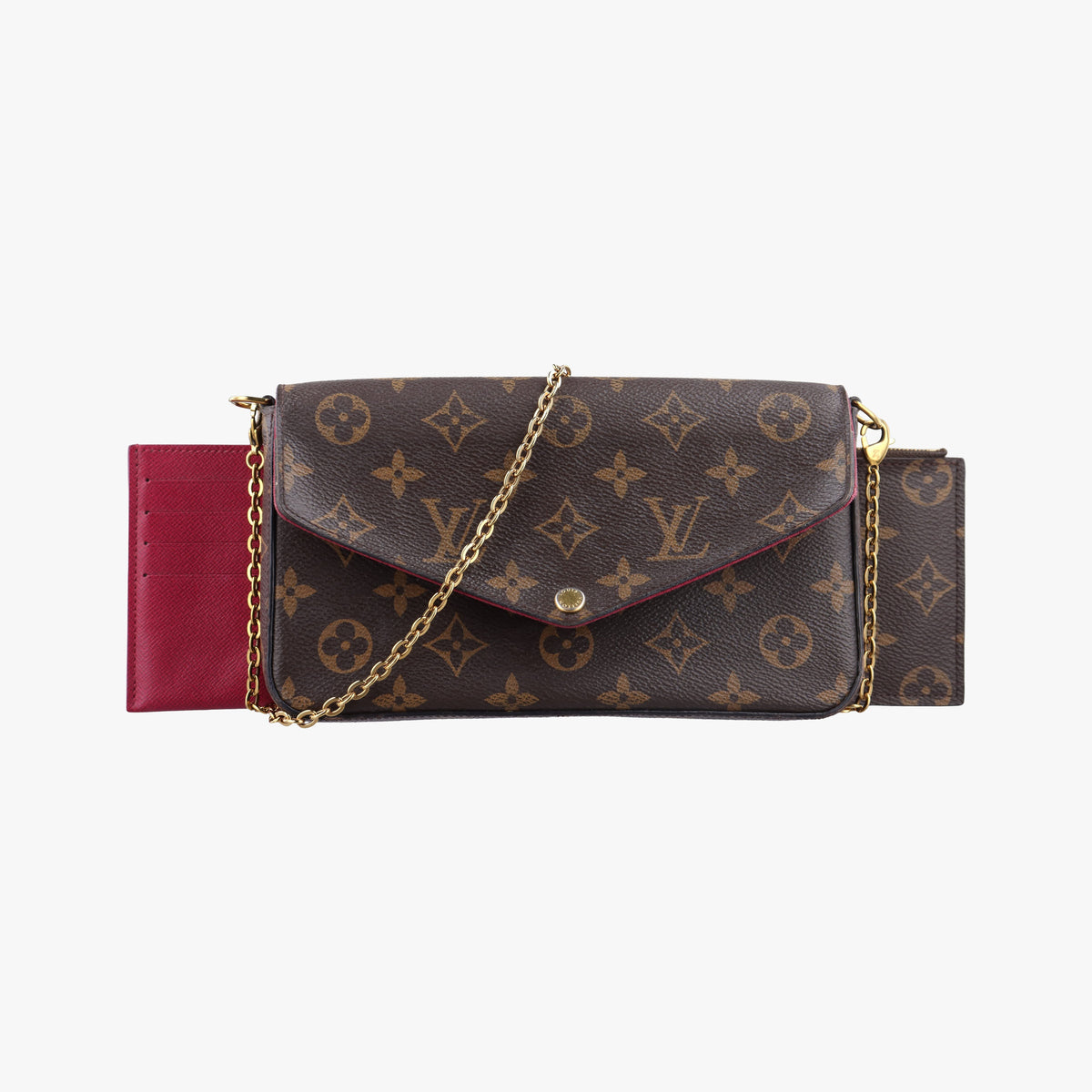 Pre-owned Louis Vuitton Pochette Felicie Brown Monogram Canvas M61276 shoulderbag | stylenewstar