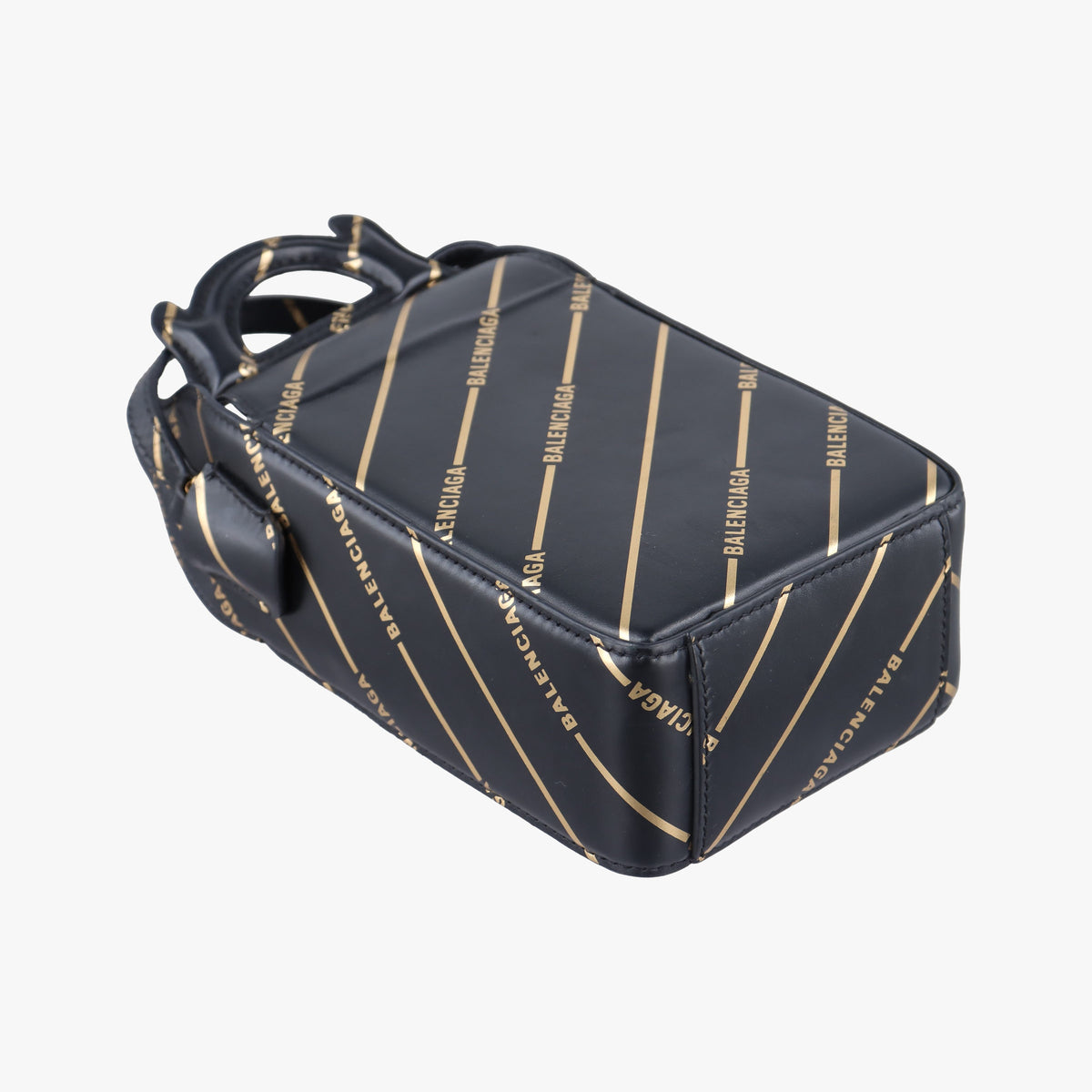 Secondhand Balenciaga Logo Print Box Black Leather  shoulderbag | stylenewstar