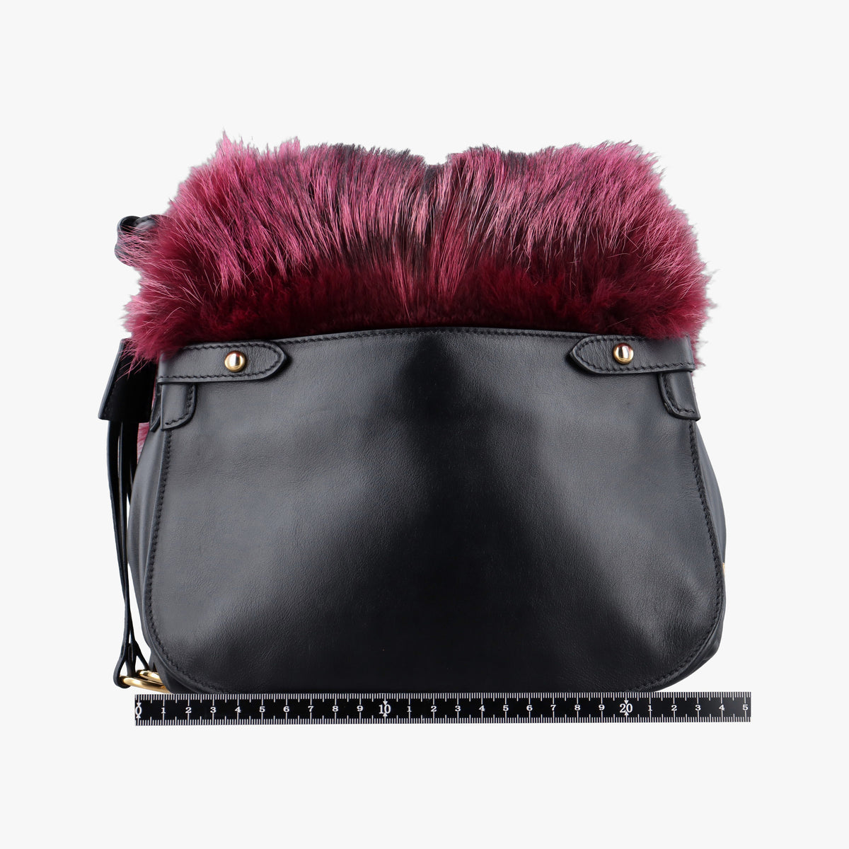 Pre-owned Prada City Corsaire Burgundy Fur x Calfskin  shoulderbag | stylenewstar