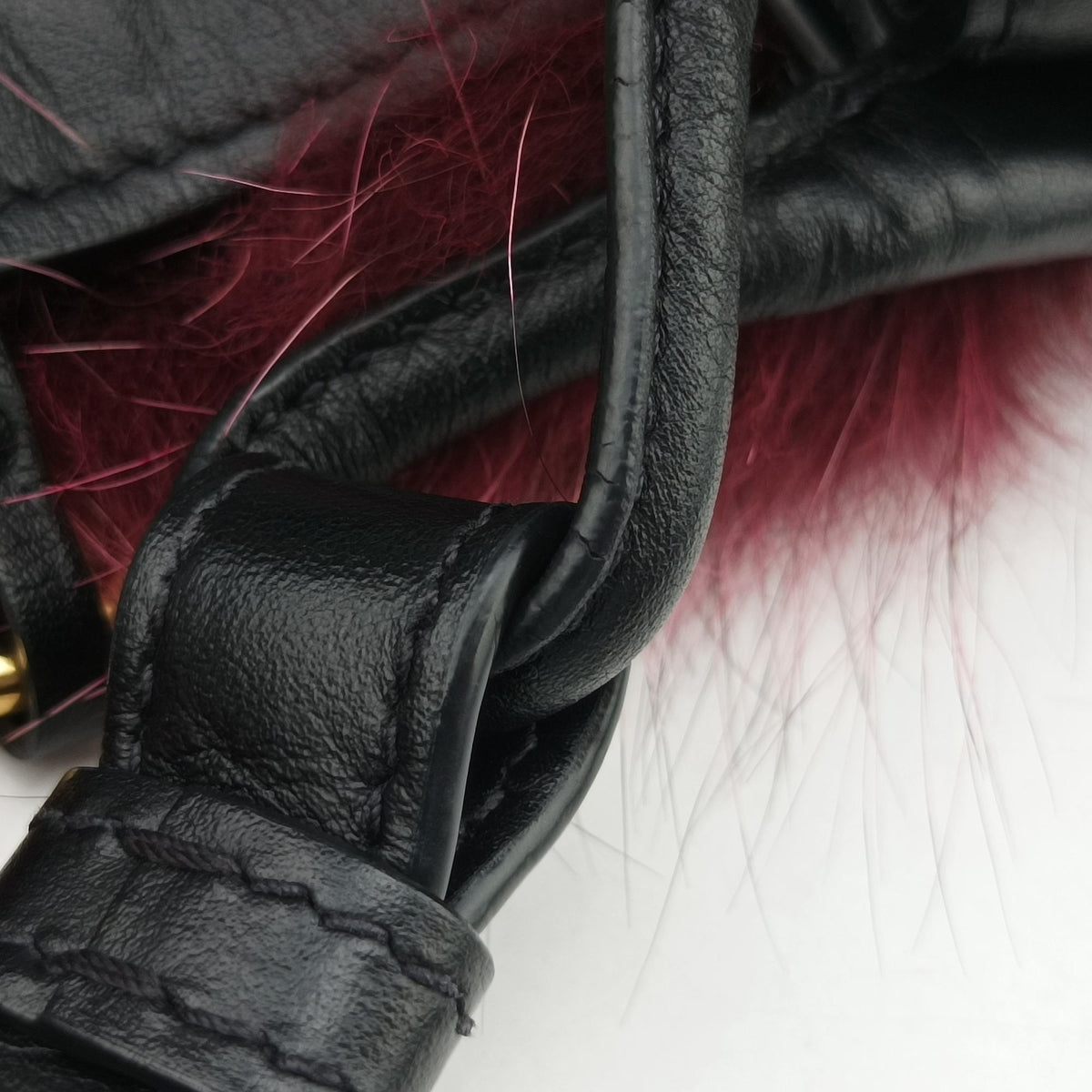 Pre-owned Prada City Corsaire Burgundy Fur x Calfskin  shoulderbag | stylenewstar