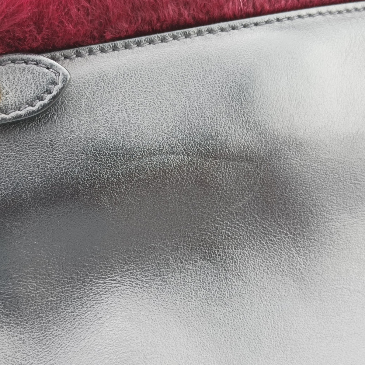 Pre-owned Prada City Corsaire Burgundy Fur x Calfskin  shoulderbag | stylenewstar