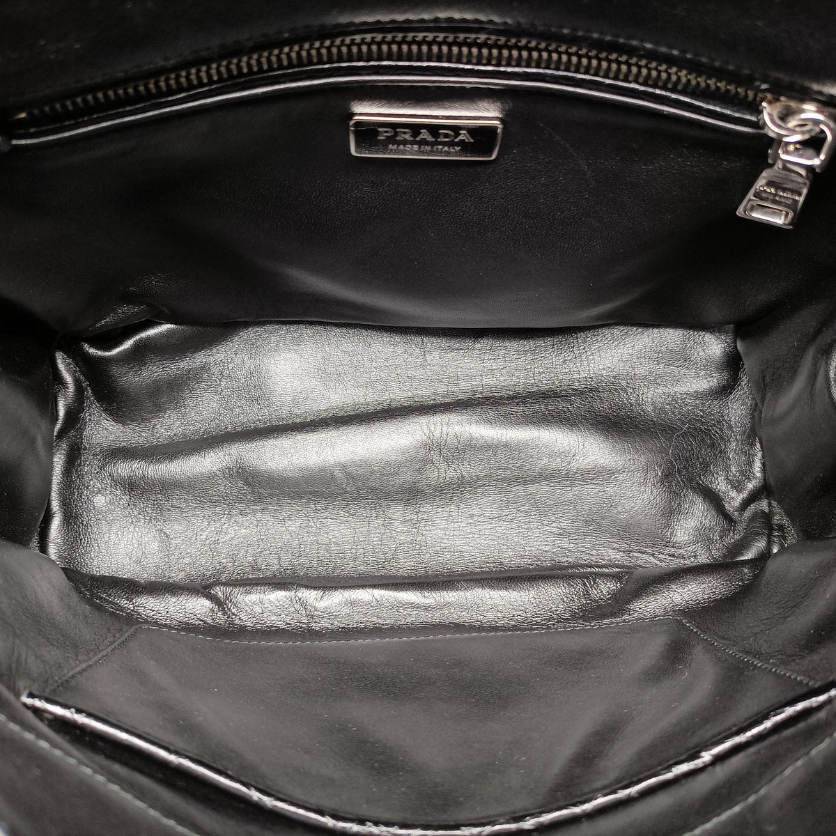 Vintage Prada Galleria White×Green×Black Leather  shoulderbag | stylenewstar