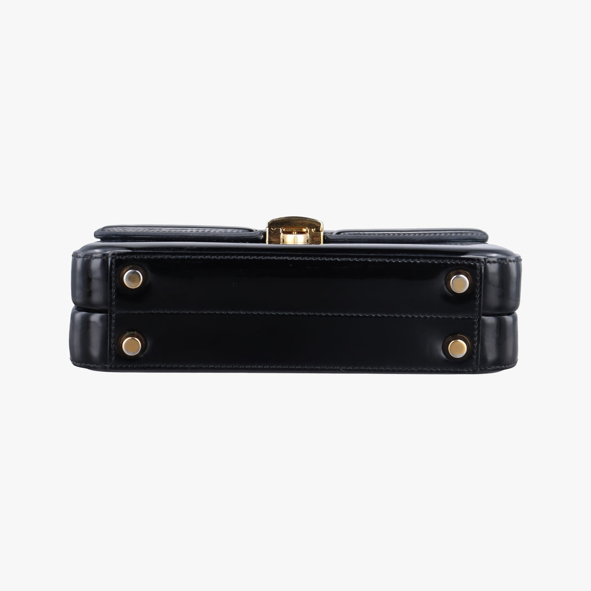 Pre-owned Gucci Sylvie 1969 Black Patent 589479 handbag | stylenewstar