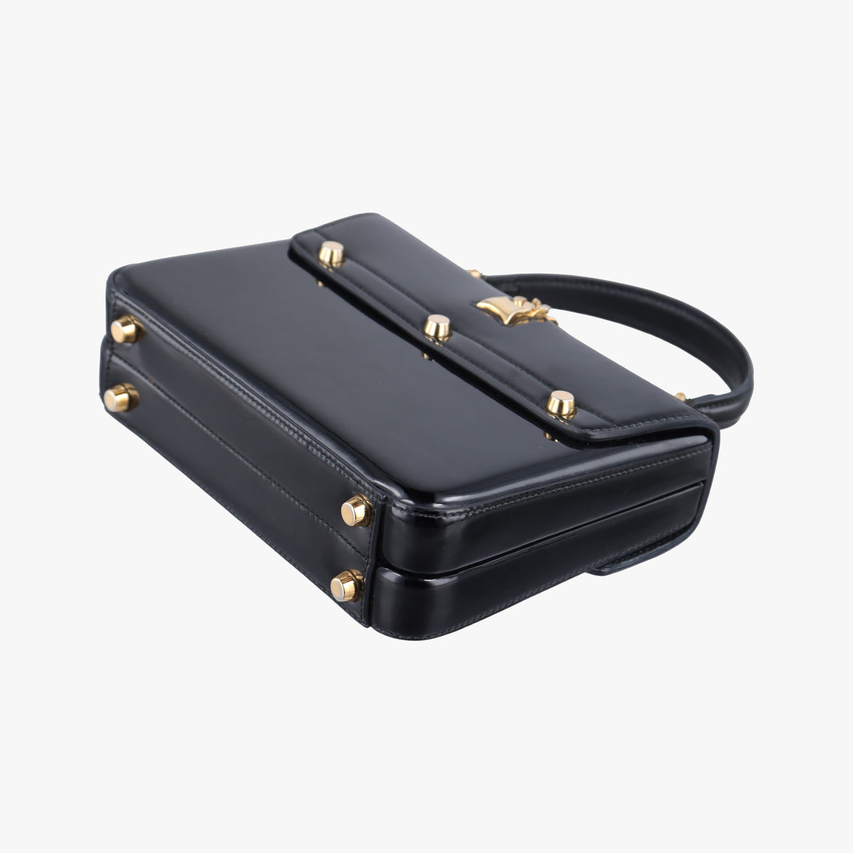 Pre-owned Gucci Sylvie 1969 Black Patent 589479 handbag | stylenewstar