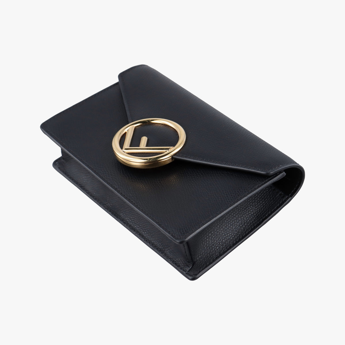 Pre-owned Fendi F is Black Leather 8BM005 shoulderbag | stylenewstar
