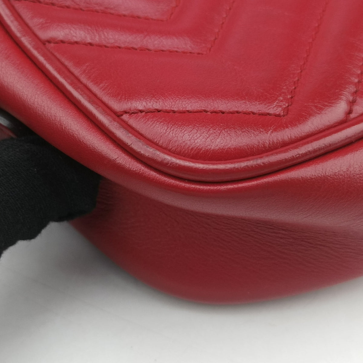 Pre-owned Gucci GG Marmont Red Leather 448065 shoulderbag | stylenewstar