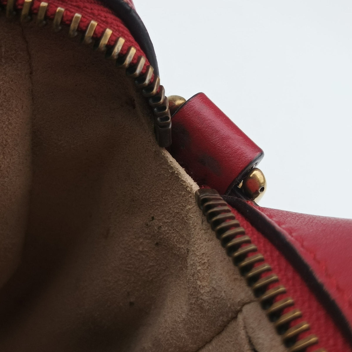 Pre-owned Gucci GG Marmont Red Leather 448065 shoulderbag | stylenewstar