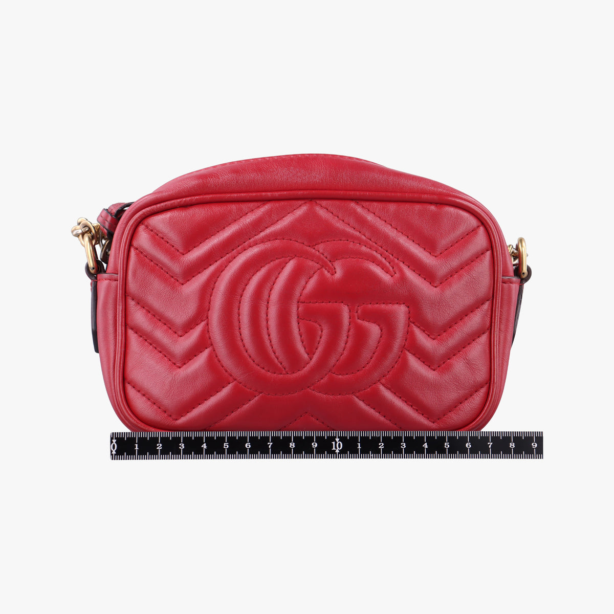 Pre-owned Gucci GG Marmont Red Leather 448065 shoulderbag | stylenewstar