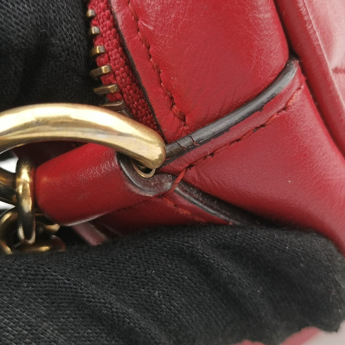 Pre-owned Gucci GG Marmont Red Leather 448065 shoulderbag | stylenewstar