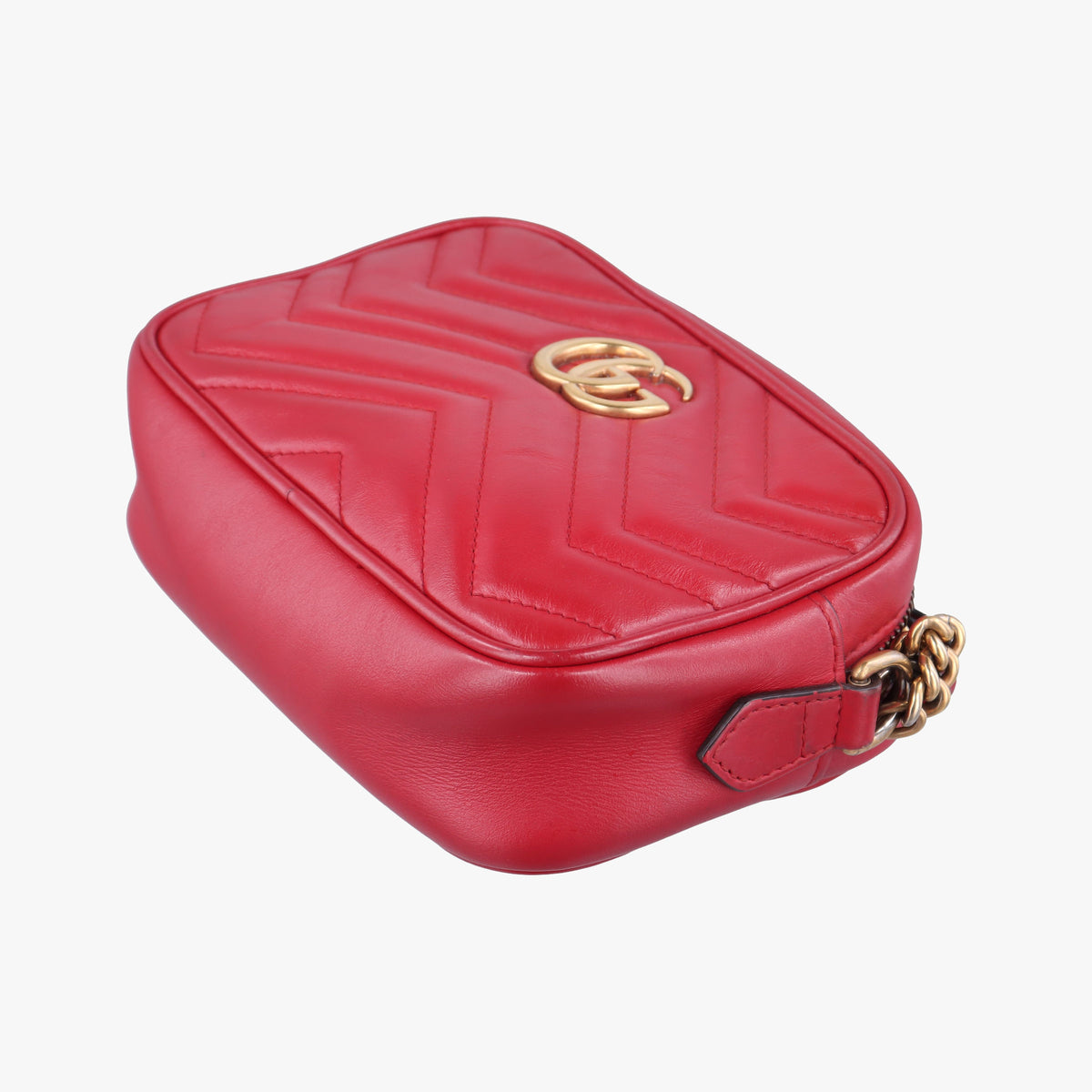 Pre-owned Gucci GG Marmont Red Leather 448065 shoulderbag | stylenewstar