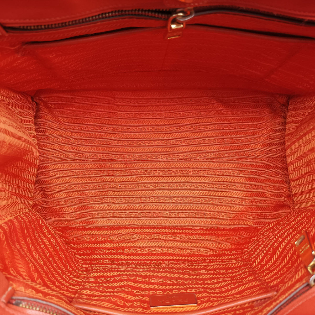 Pre-owned Prada Triangle logo Orange x Yellow Saffiano leather  handbag | stylenewstar