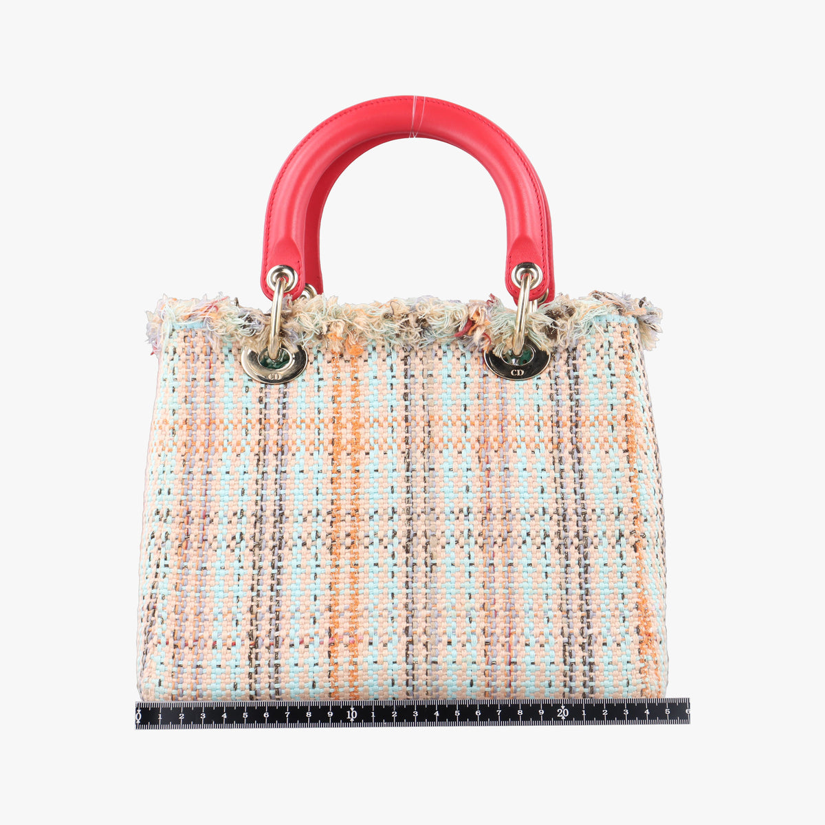 Pre-owned Christian Dior Lady Dior Multicolor Textile x Leather  shoulderbag | stylenewstar