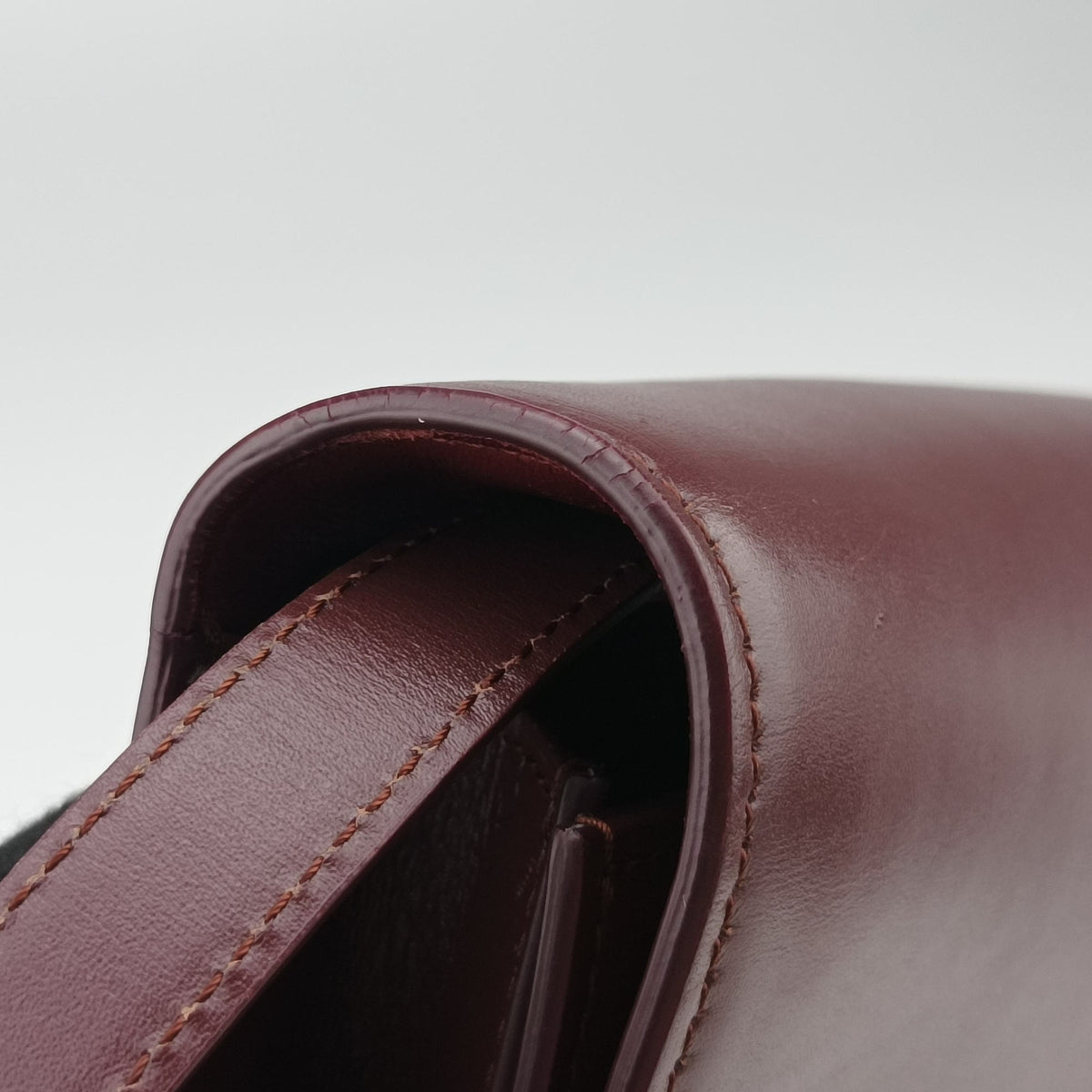 Pre-owned Celine Classic Box Burgundy Leather  shoulderbag | stylenewstar