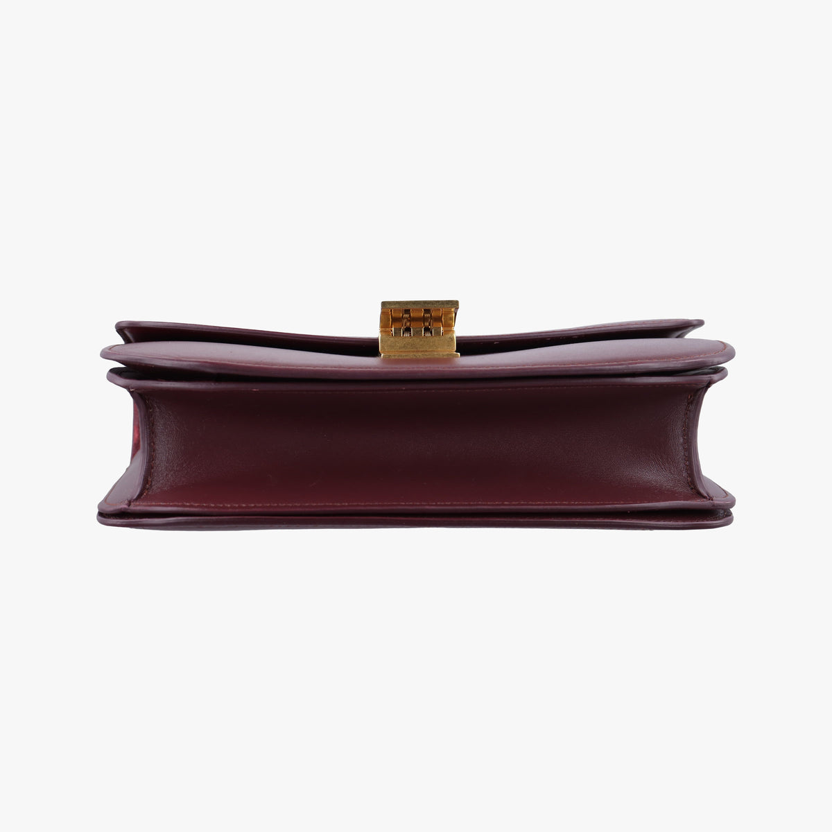Pre-owned Celine Classic Box Burgundy Leather  shoulderbag | stylenewstar