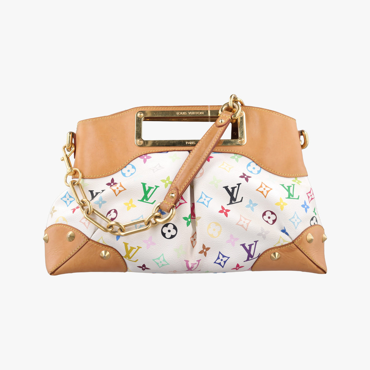 Secondhand Louis Vuitton JUDY MM white Monogram Multicolor M40255 shoulderbag | stylenewstar