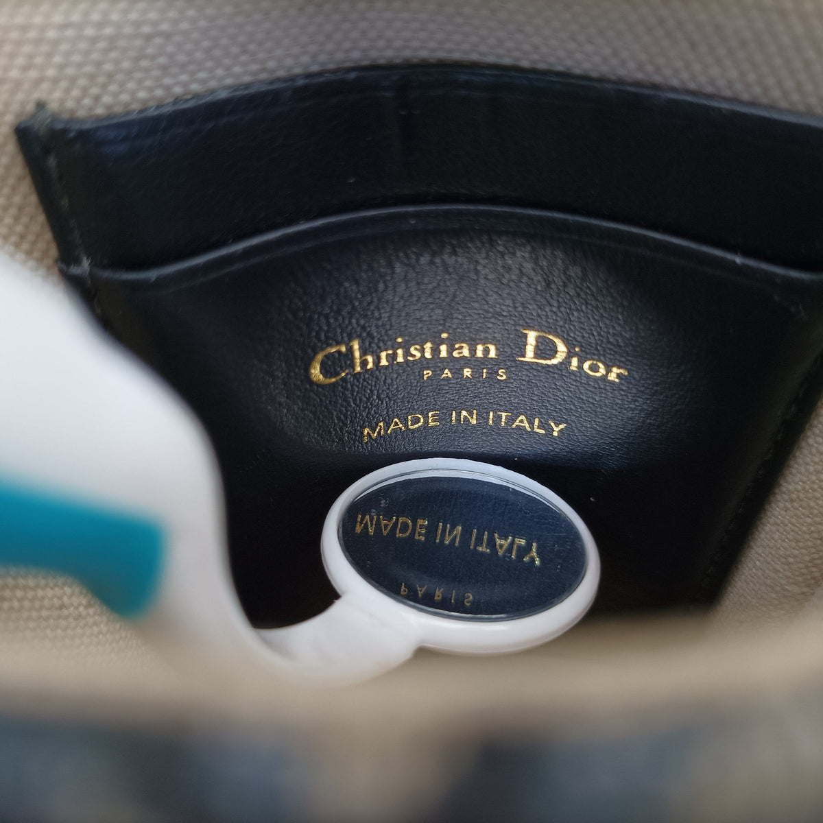 Pre-owned Christian Dior Saddle Phone holder Navy jacquard×Leather  shoulderbag | stylenewstar