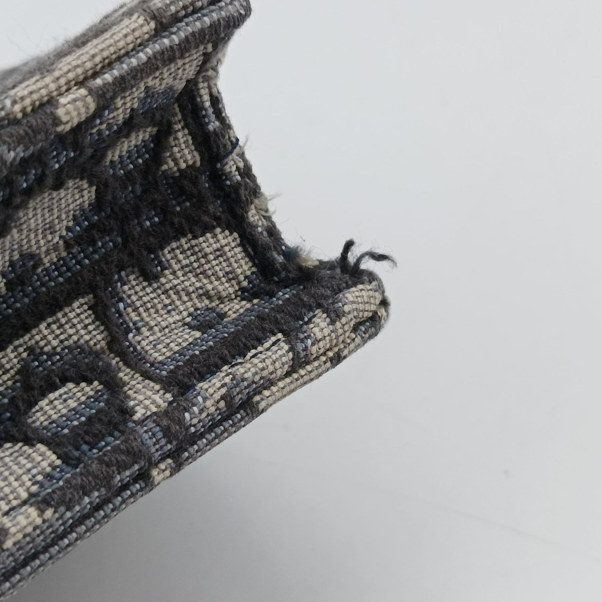 Pre-owned Christian Dior Saddle Phone holder Navy jacquard×Leather  shoulderbag | stylenewstar