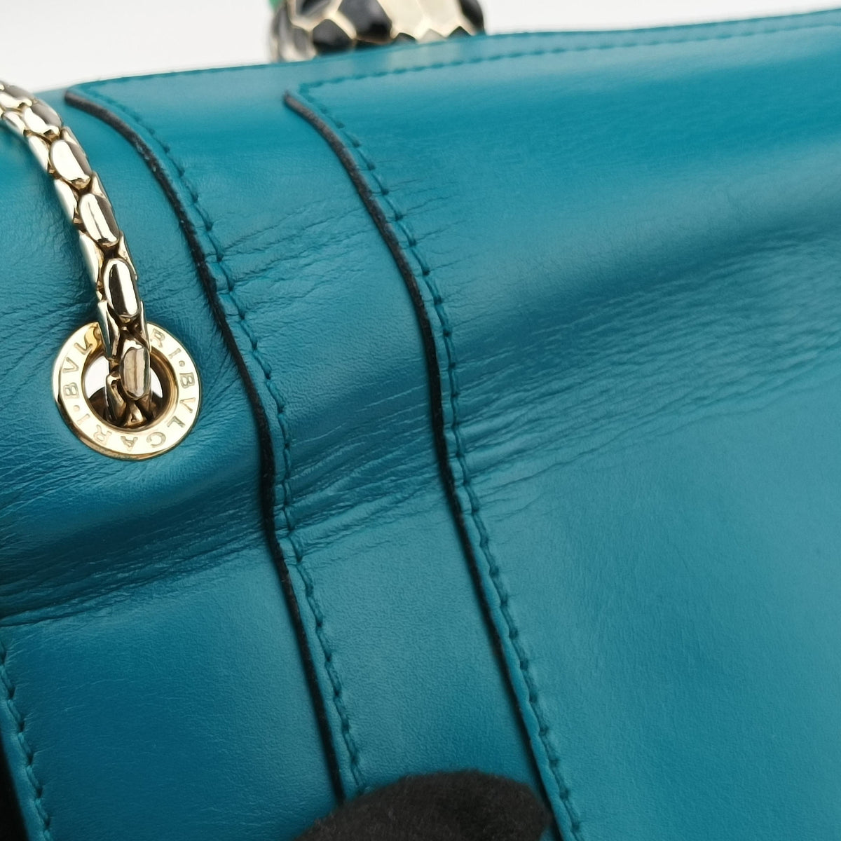 Vintage Bvlgari Serpenti Forever Blue leather  shoulderbag | stylenewstar
