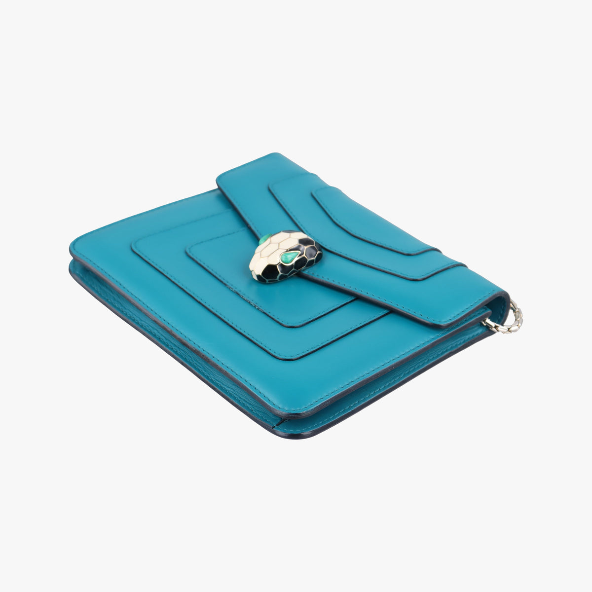 Vintage Bvlgari Serpenti Forever Blue leather  shoulderbag | stylenewstar