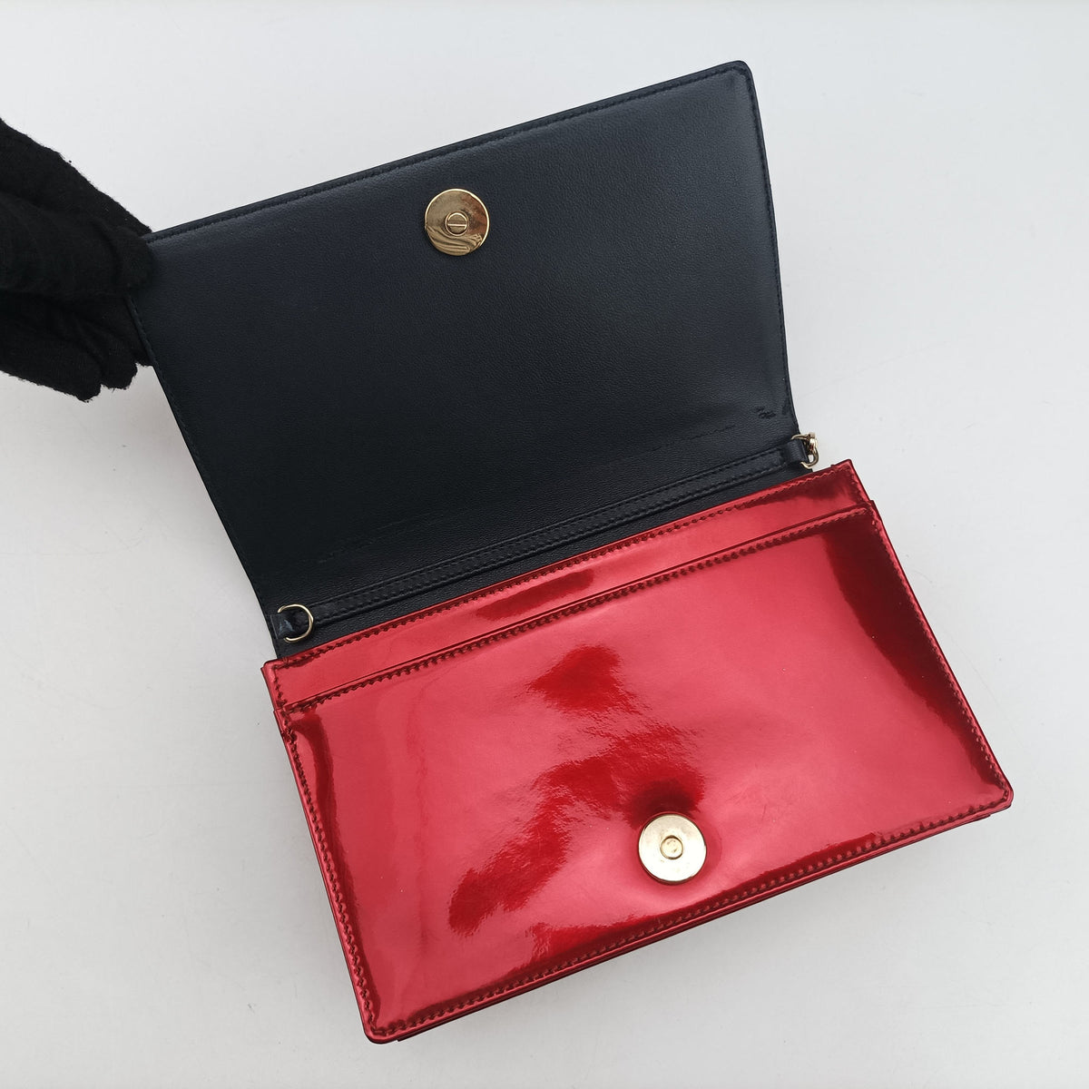 Pre-owned Christian Dior DIORAMA Red Enamel  shoulderbag | stylenewstar