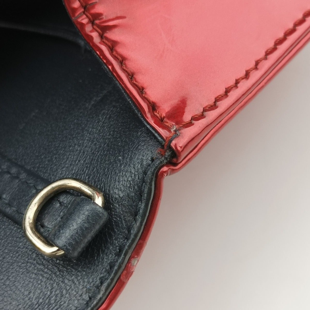 Pre-owned Christian Dior DIORAMA Red Enamel  shoulderbag | stylenewstar