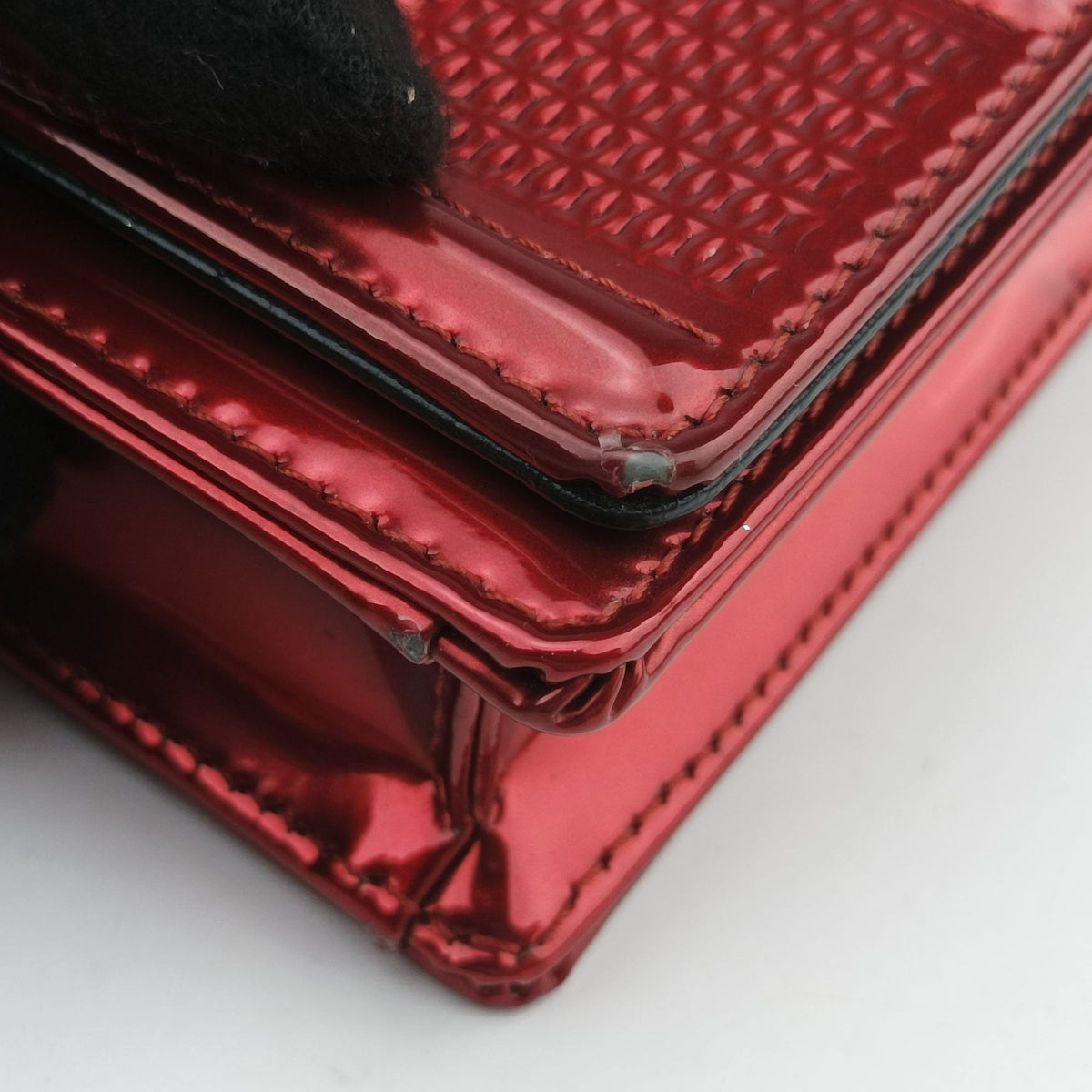 Pre-owned Christian Dior DIORAMA Red Enamel  shoulderbag | stylenewstar