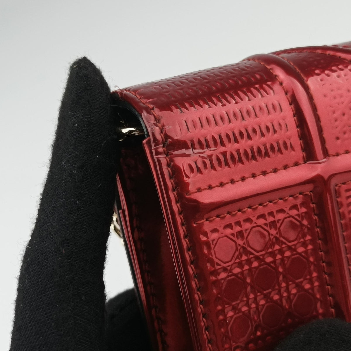 Pre-owned Christian Dior DIORAMA Red Enamel  shoulderbag | stylenewstar
