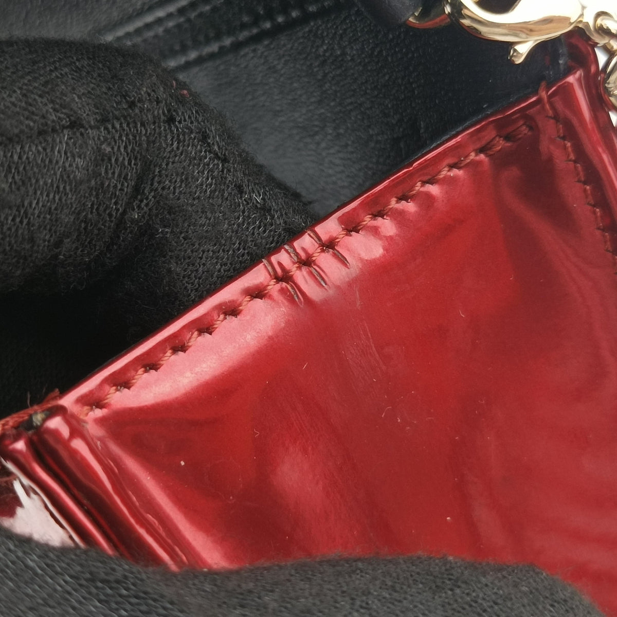 Pre-owned Christian Dior DIORAMA Red Enamel  shoulderbag | stylenewstar