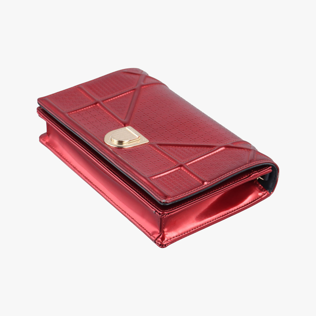 Pre-owned Christian Dior DIORAMA Red Enamel  shoulderbag | stylenewstar