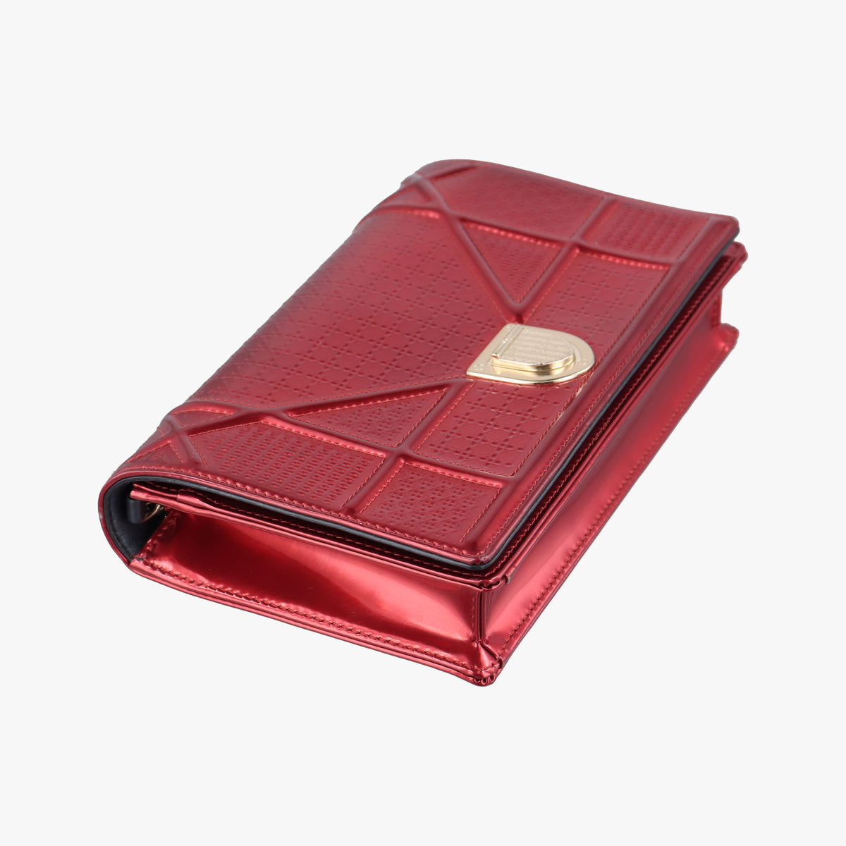 Pre-owned Christian Dior DIORAMA Red Enamel  shoulderbag | stylenewstar