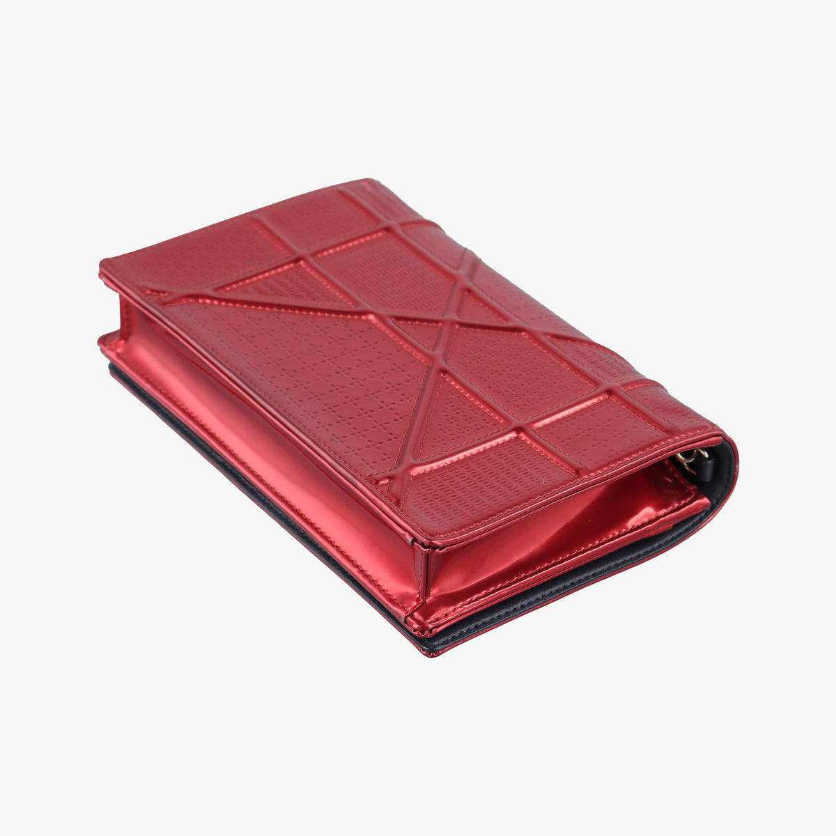 Pre-owned Christian Dior DIORAMA Red Enamel  shoulderbag | stylenewstar