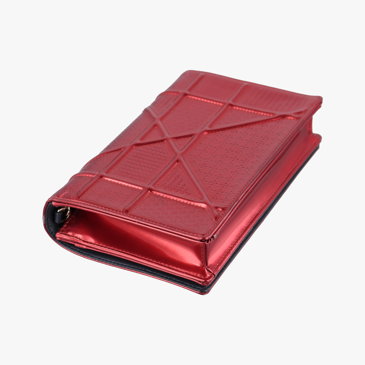 Pre-owned Christian Dior DIORAMA Red Enamel  shoulderbag | stylenewstar